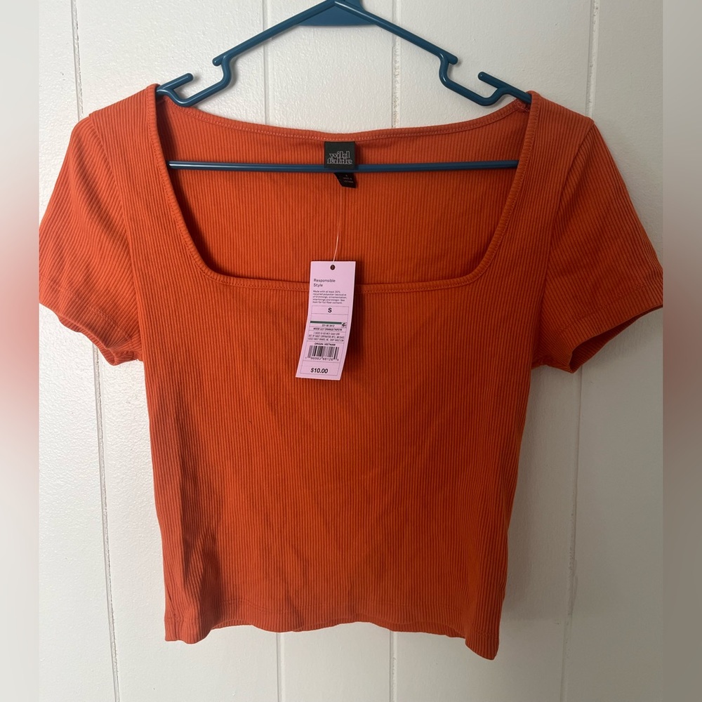 WILD FABLE Burnt Orange Square Neck Top